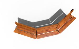 mała architektura, ławka, po łuku / okrągła, siedzisko z drewna, stylizowane
