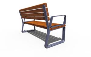 mała architektura, aluminium, ławka, meble dla warszawy, odlew aluminiowy, oparcie z drewna, podłokietnik, siedzisko z drewna