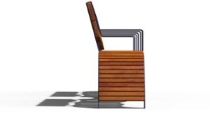 mała architektura, dla seniorów, ławka, modułowe, siedzisko z drewna, wysokie oparcie