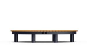 mała architektura, ława, gniazdo 230v i/lub usb, po łuku / okrągła