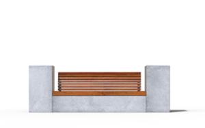 mała architektura, beton, beton architektoniczy, donica, ławka, mobilna (do przestawiania paleciakiem), oparcie z drewna, siedzisko z drewna