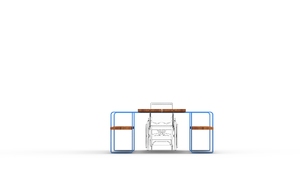 mała architektura, komplet piknikowy, ława, niepełnosprawni, siedzisko z drewna, stół