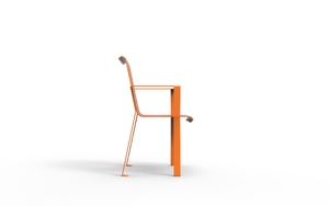 mała architektura, fotel / krzesło, jednoosobowe, ławka, oparcie ze stali, siedzisko ze stali