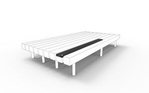 mała architektura, ława, dwustronna, fotowoltaika, gniazdo 230v i/lub usb, kłoda, ładowarka qi/indukcyjna, solarna listwa smartbeam