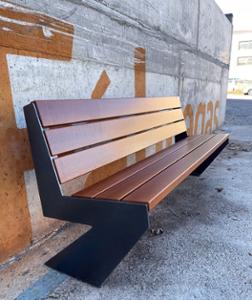 mała architektura, ławka, corten