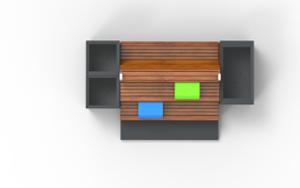 mała architektura, donica, drewno, meble dla warszawy, mobilna (do przestawiania paleciakiem), prostokątna
