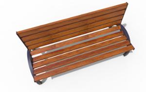 [translation-not-found:street-furniture], ławka, siedzisko z drewna