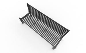 [translation-not-found:street-furniture], ławka, oparcie ze stali, siedzisko ze stali, stal