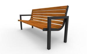 [translation-not-found:street-furniture], ławka, podłokietnik, siedzisko z drewna
