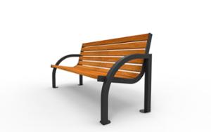 [translation-not-found:street-furniture], ławka, oparcie z drewna, podłokietnik, siedzisko z drewna