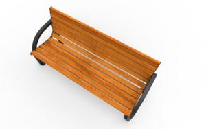 [translation-not-found:street-furniture], ławka, oparcie z drewna, podłokietnik, siedzisko z drewna