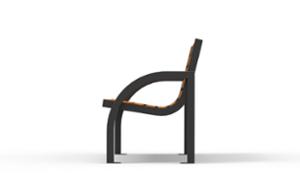 [translation-not-found:street-furniture], ławka, oparcie z drewna, podłokietnik, siedzisko z drewna
