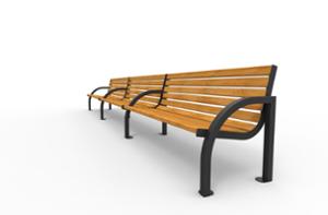 [translation-not-found:street-furniture], ławka, oparcie z drewna, podłokietnik, siedzisko z drewna