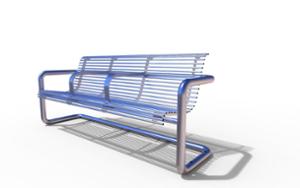 [translation-not-found:street-furniture], ławka, oparcie ze stali, podłokietnik, siedzisko ze stali