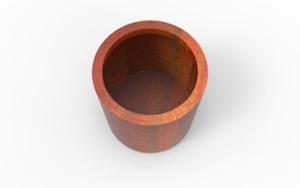 [translation-not-found:street-furniture], donica, corten, logo, po łuku / okrągła, stal