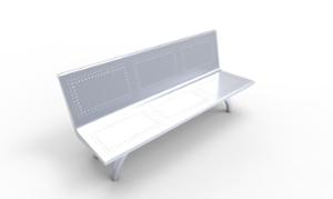 [translation-not-found:street-furniture], ławka, logo, oparcie ze stali, siedzisko ze stali