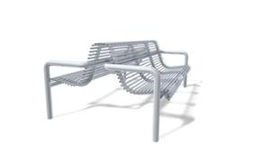 [translation-not-found:street-furniture], ławka, dwustronna, oparcie ze stali, siedzisko ze stali