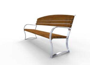 [translation-not-found:street-furniture], ławka, oparcie z drewna, podłokietnik, siedzisko z drewna, stylizowane