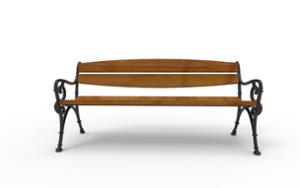 [translation-not-found:street-furniture], ławka, logo, oparcie z drewna, podłokietnik, siedzisko z drewna, stylizowane