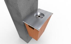 [translation-not-found:street-furniture], kosz, do ściany, popielniczka bezpieczna, stal, wrzut z boku
