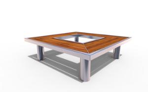 [translation-not-found:street-furniture], ława, dwustronna, siedzisko z drewna