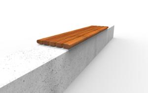 [translation-not-found:street-furniture], ława, beton, beton architektoniczny, na murku, siedzisko z drewna