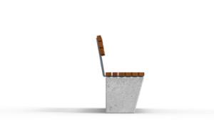 [translation-not-found:street-furniture], ławka, beton, beton architektoniczny, na murku, oparcie z drewna, siedzisko z drewna
