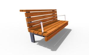 [translation-not-found:street-furniture], ławka, oparcie z drewna, podłokietnik, siedzisko z drewna
