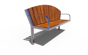 [translation-not-found:street-furniture], ławka, logo, oparcie z drewna, podłokietnik, siedzisko z drewna, stylizowane