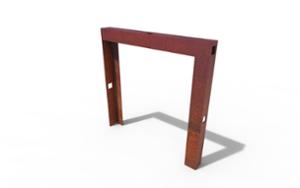 [translation-not-found:street-furniture], parking rowerowy, corten, logo, podpora