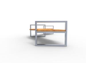 [translation-not-found:street-furniture], ława, dwustronna, po łuku / okrągła, siedzisko z drewna