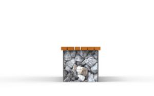 [translation-not-found:street-furniture], ława, gabion, kłoda, na murku, siedzisko z drewna