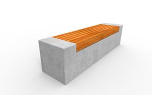 [translation-not-found:street-furniture], ława, beton, beton architektoniczny, na murku, siedzisko z drewna
