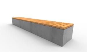 [translation-not-found:street-furniture], ława, beton, beton architektoniczny, deskowanie poprzeczne, na murku, siedzisko z drewna