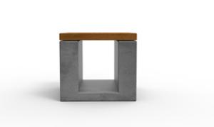 [translation-not-found:street-furniture], ława, beton, beton architektoniczny, jednoosobowe, siedzisko z drewna