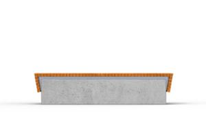 [translation-not-found:street-furniture], ława, beton, beton architektoniczny, dwustronna, na murku, siedzisko z drewna