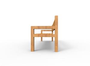 [translation-not-found:street-furniture], ławka, drewno, oparcie z drewna, podłokietnik, siedzisko z drewna, stylizowane