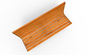 [translation-not-found:street-furniture], ławka, oparcie z drewna, podłokietnik, siedzisko z drewna