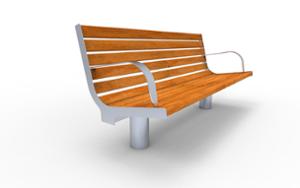[translation-not-found:street-furniture], ławka, oparcie z drewna, podłokietnik, siedzisko z drewna