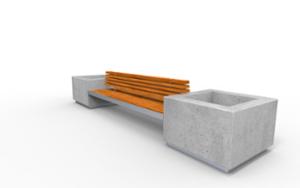 [translation-not-found:street-furniture], donica, ława, ławka, beton, beton architektoniczny, beton płukany, drewno, dwustronna, logo, oparcie z drewna, podłokietnik, siedzisko z drewna, stal
