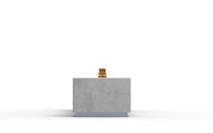 [translation-not-found:street-furniture], donica, ława, ławka, beton, beton architektoniczny, beton płukany, drewno, dwustronna, logo, oparcie z drewna, podłokietnik, siedzisko z drewna, stal