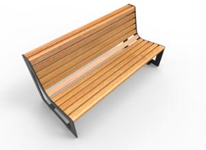 [translation-not-found:street-furniture], ławka, oparcie z drewna, siedzisko z drewna
