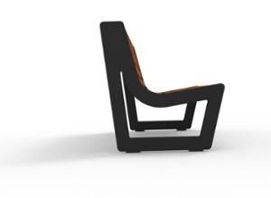 [translation-not-found:street-furniture], ławka, logo, oparcie z drewna, siedzisko z drewna