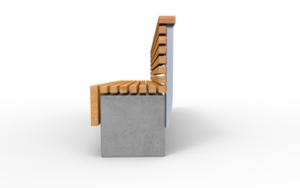 [translation-not-found:street-furniture], ławka, logo, oparcie z drewna, siedzisko z drewna