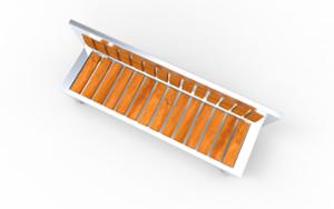 [translation-not-found:street-furniture], ławka, oparcie z drewna, siedzisko z drewna