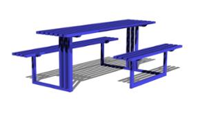 [translation-not-found:street-furniture], ława, komplet piknikowy, niepełnosprawni, siedzisko ze stali, stół