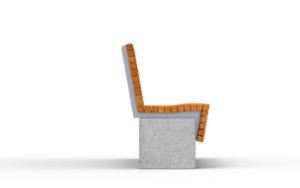 [translation-not-found:street-furniture], ławka, beton, beton architektoniczny, oparcie z drewna, siedzisko z drewna