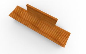 [translation-not-found:street-furniture], ławka, logo, oparcie z drewna, siedzisko z drewna