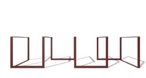 [translation-not-found:street-furniture], parking rowerowy, corten, łatwy montaż, podpora, stal, wielostanowiskowy