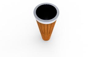 [translation-not-found:street-furniture], donica, drewno, logo, po łuku / okrągła, stal